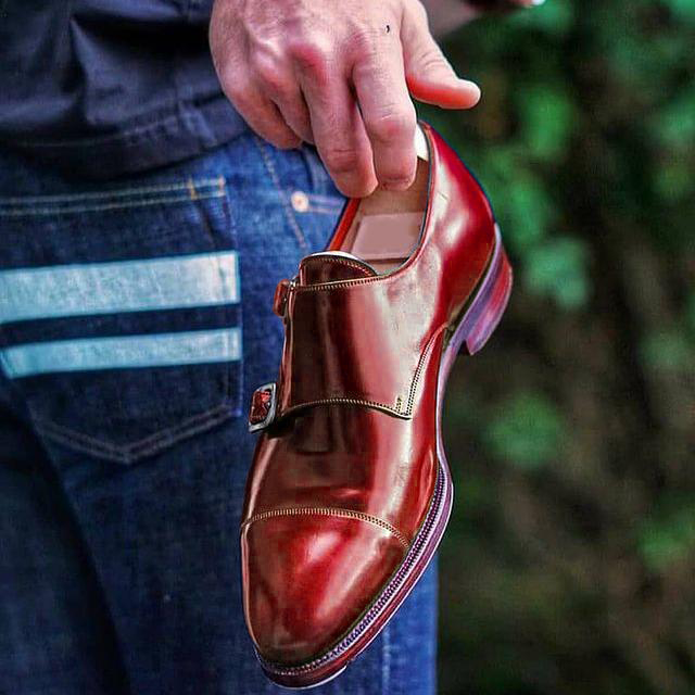 Classy Stunning Blue Double Monk Strap Shoes
