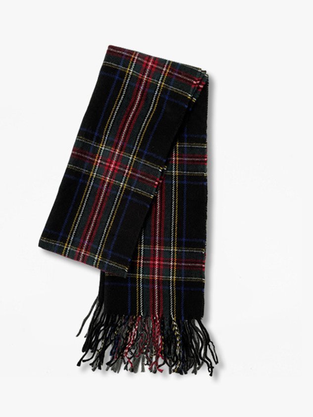 Casual Check Fringe Warm Scarf