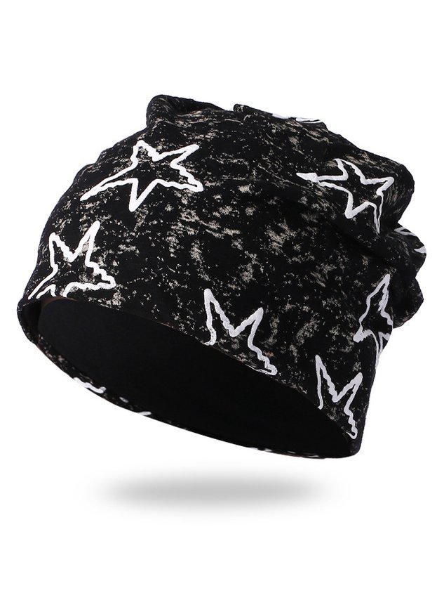 Simple Star Print Warm Hat