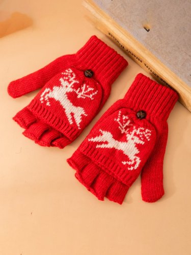 Christmas Elk Warm Gloves