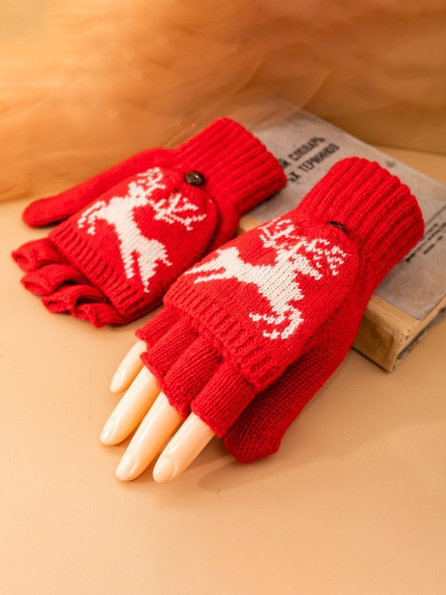 Christmas Elk Warm Gloves