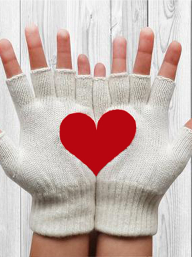 Valentine's Day Couple Loves Printed Gloves