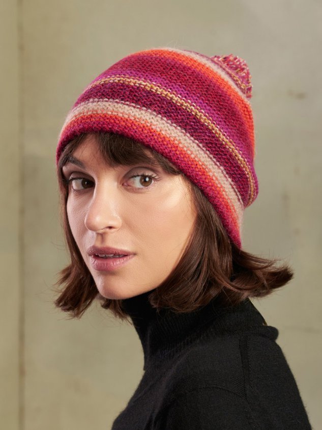 Mixed Color Striped Knitted Hat