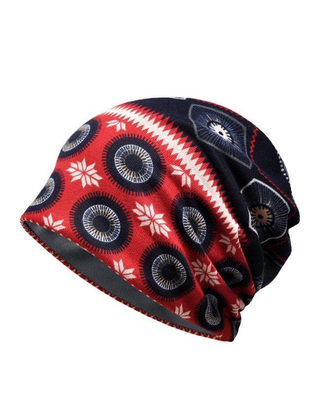 Ethnic Printed Outdoor Warm Hat