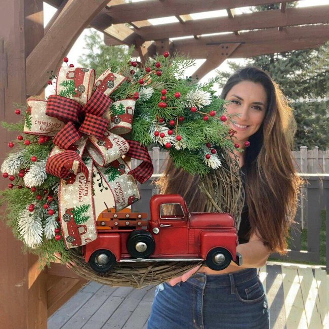 💐Red Truck Christmas Wreath - 50% OFF Christmas Sale