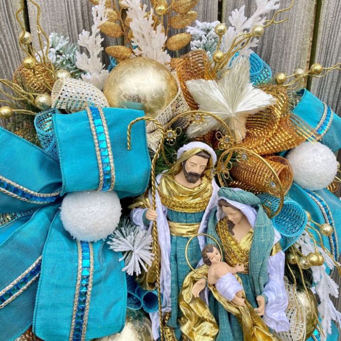 CHRISTMAS JESUS NATIVITY DECOR WREATH