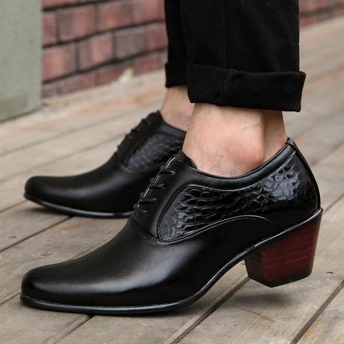 6cm High Heels Male Pointed Toe Casual Shoes