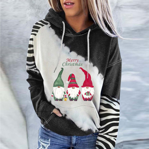 Christmas Snowman Hoodie Women's Long Sleeve Top Casual Loose Pullover