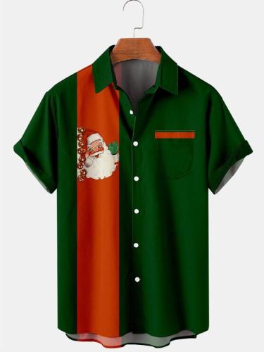 Christmas themed print Hawaiian shirt