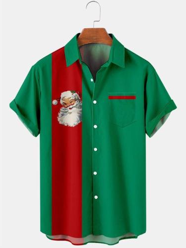 Christmas themed print Hawaiian shirt