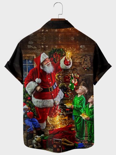 Men's Fun Christmas Print Short Sleeve Shirt