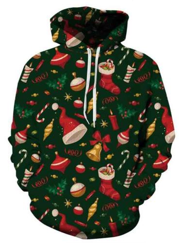 Men's Christmas Printed Pullover Hoodie