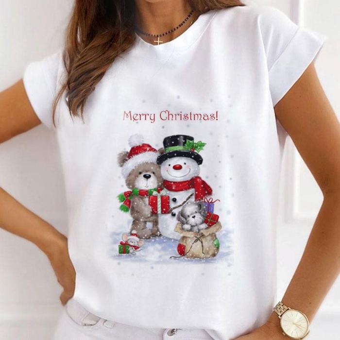 HAPPY NEW YEAR Christmas White T-Shirt F