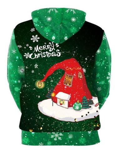 Hoodie Casual Christmas Cotton-Blend Shirts & Tops