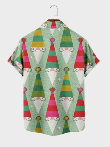 Christmas tree theme print Hawaiian shirt