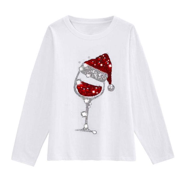 Lovely 2021 Christmas Ladies White T-Shirt Q