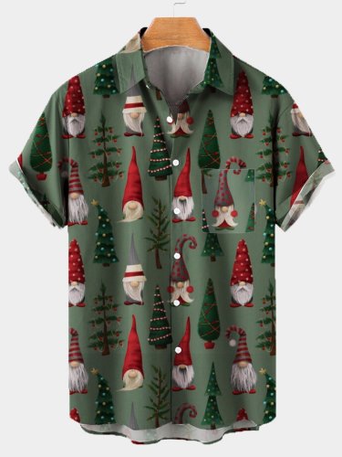 Christmas Goblin Shirt Collar Short Sleeve Shirts & Tops