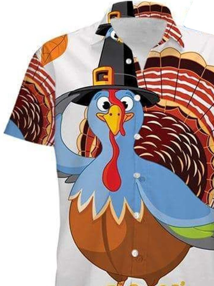 Men's Thanksgiving Turkey Short Sleeve Shirt