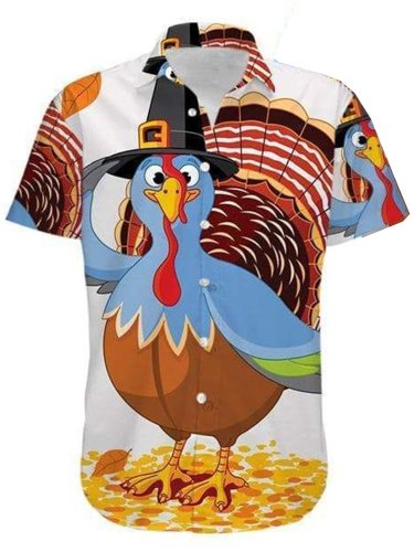 Men's Thanksgiving Turkey Short Sleeve Shirt