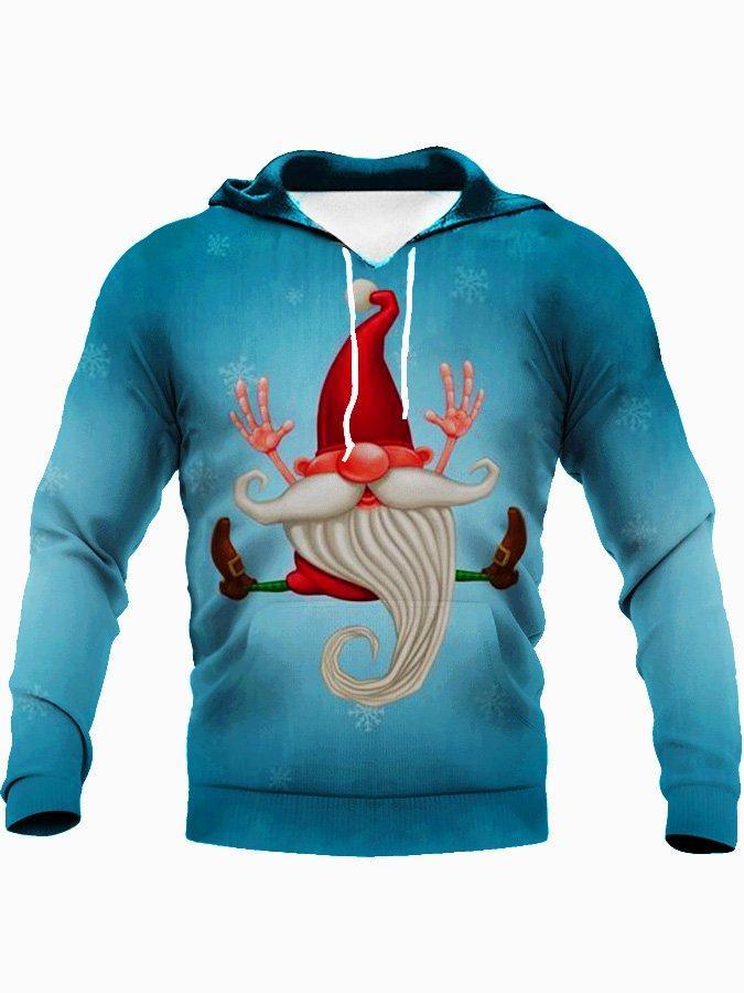 Men's Fun Santa Casual Pullover Long Sleeve Hoodie