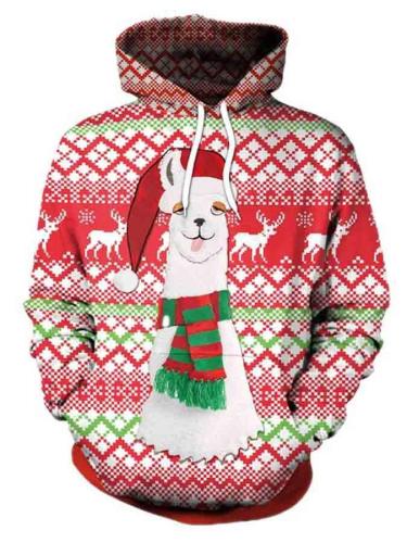 Men's Christmas Print Pullover Hoodie
