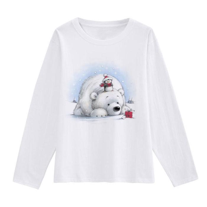 Lovely 2021 Christmas White T-Shirt F