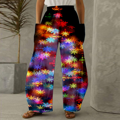 Christmas Series Printed Plus Size Casual Pants