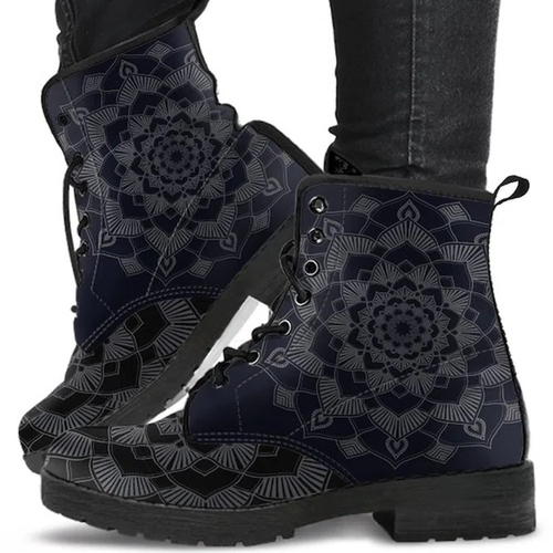 Simple Abstract Geometric Print Martin Boots