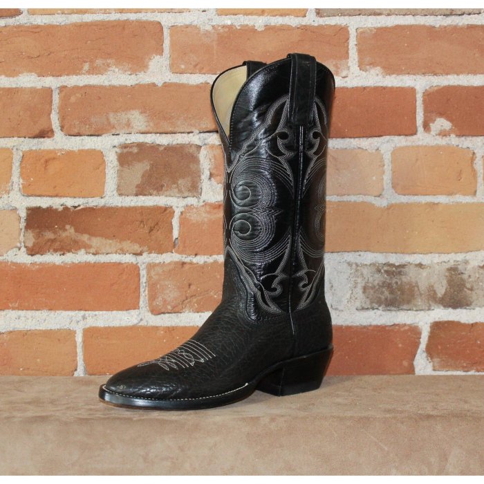 Men's 13  Leather Boot W/Black Top and Black Bullhide Foot