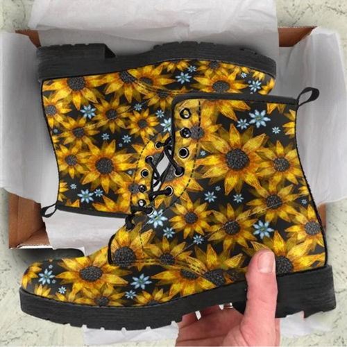 Casual Flower Print Martin Boots
