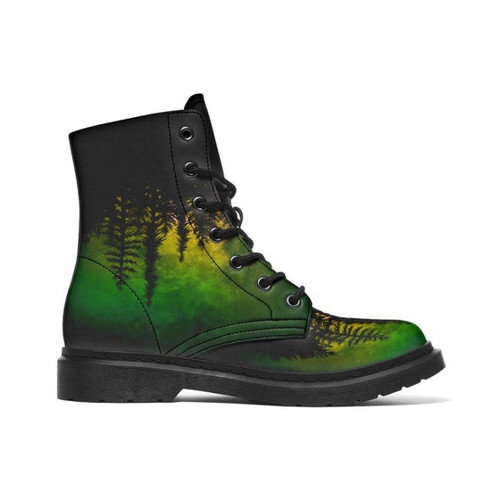 Casual Forest Print Martin Ankle Boots