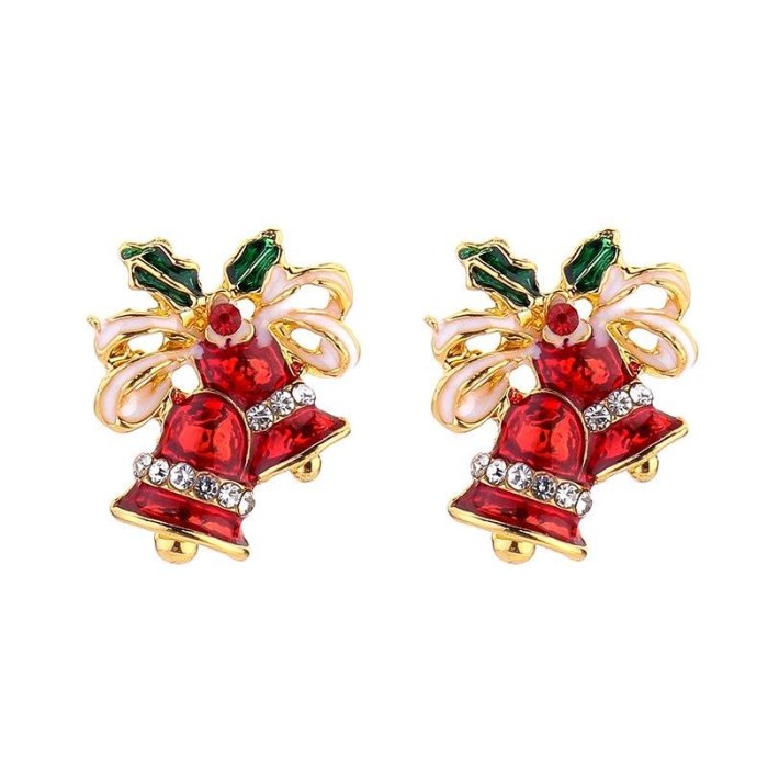 Christmas Bow Bells Temperament Earrings