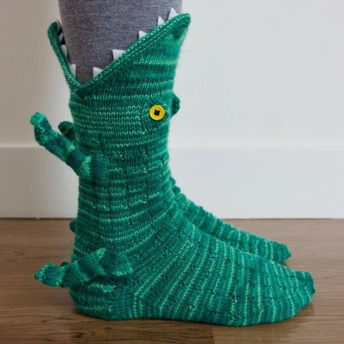 Last Day 50% OFF!  Handmade Knit Crocodile Socks
