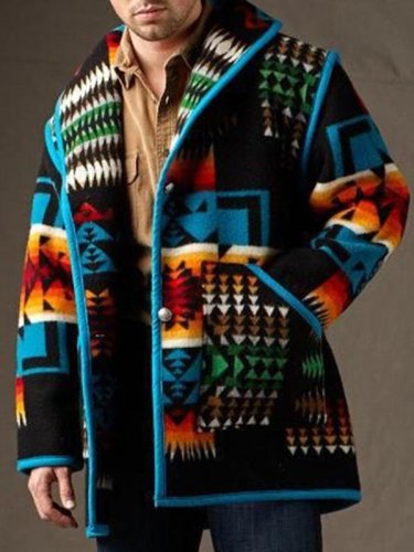 Men's Printed Fashion Lapel Tweed Jacket