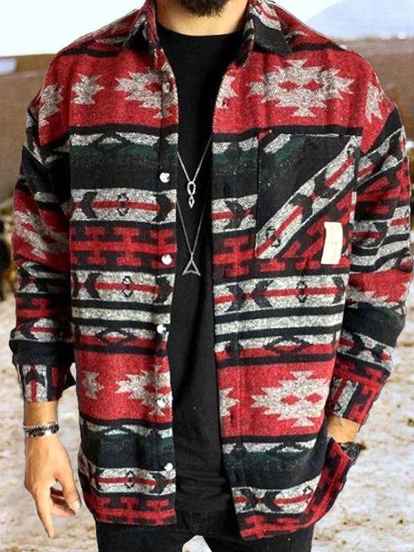 Men's Loose Print Top Fashionable Youth Jacket