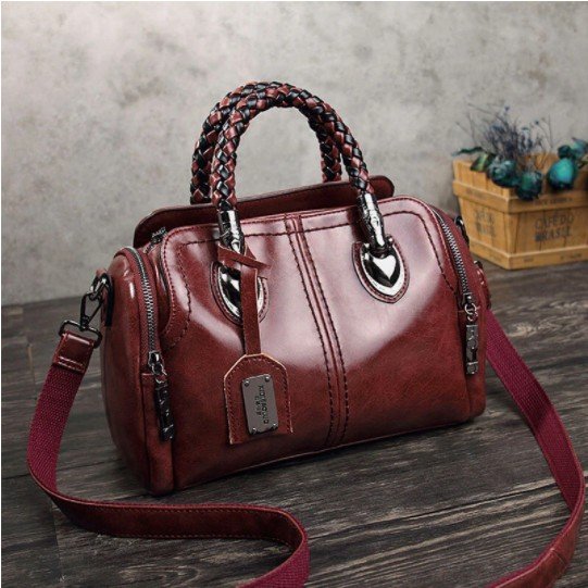 Women Vintage Handbag Oil Wax Leather Crosssbody Bag