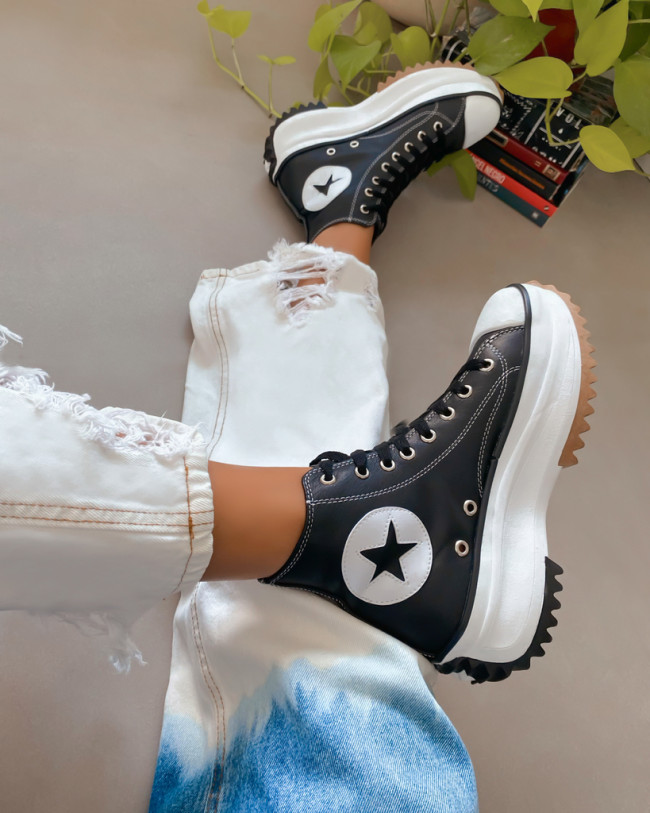 🎄50%OFF Christmas Sale🎄Lace-up Pentagram Platform Sneakers