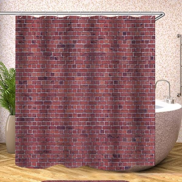 Old Stone Brick Shower Curtain