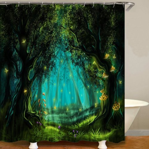 Psychedelic Woods SeriesShower Curtain Bathroom Curtain