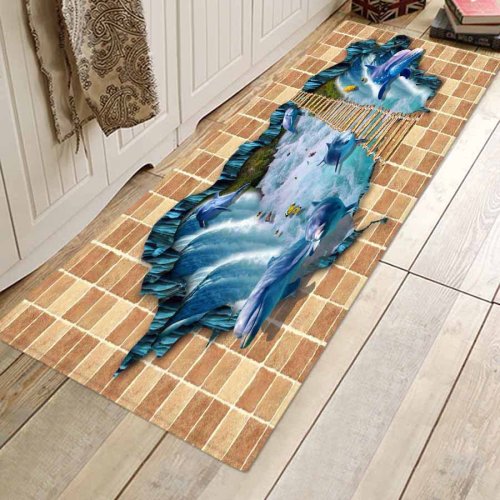 Broken Wall Pattern Rug Bedroom Living room Door Bathroom Anti-slip Floor Mat Carpet