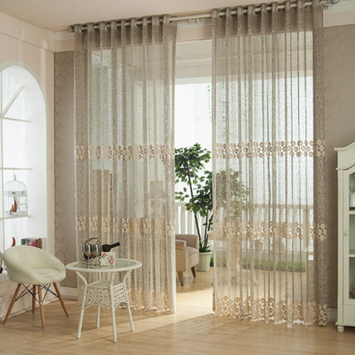 Hollow Out Tulle Sheer Curtains Window Screening Bedroom Living Room Home Decor