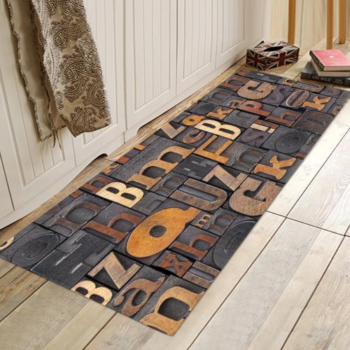 Wooden Board Raised Letters Pattern Rug Bedroom Living room Door Bathroom Anti-slip Floor Mat Carpet