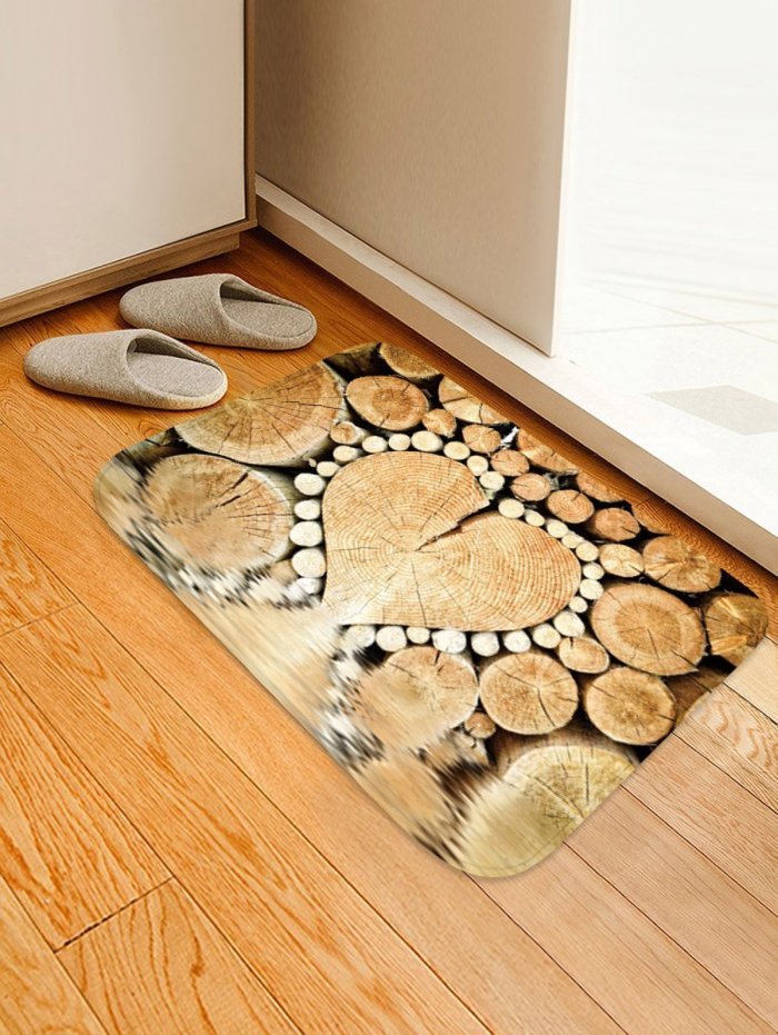Wooden Pile Pattern Rug Bedroom Living room Door Bathroom Anti-slip Floor Mat Carpet