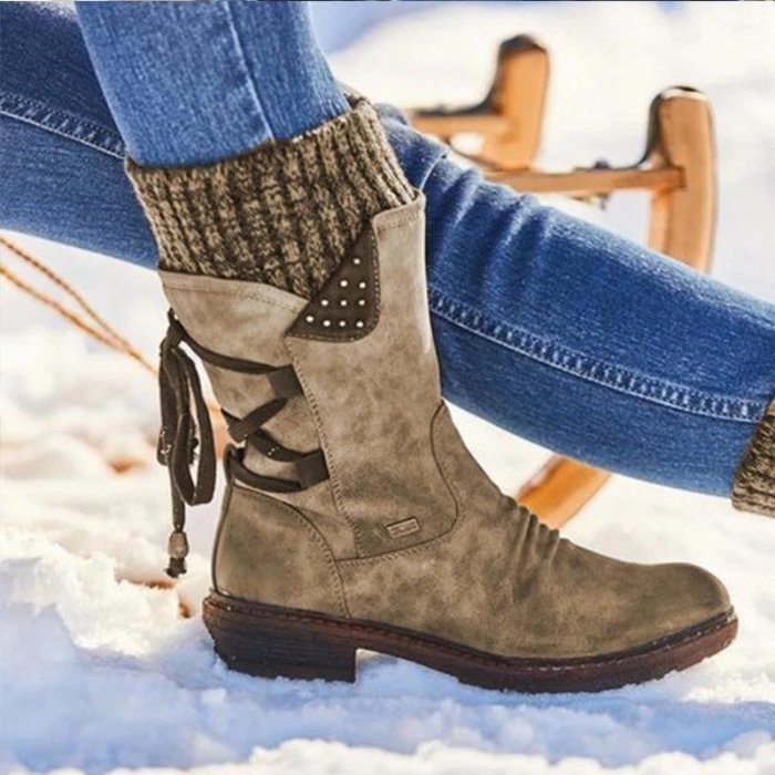 Women's Warm Back Lace-Up Winter Snow Boots