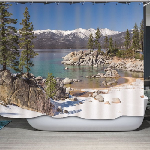Mountains and Lake  Shower Curtain