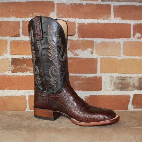 Men's 12  Ultra Belly Caiman Leather Boot in Barrel Brown