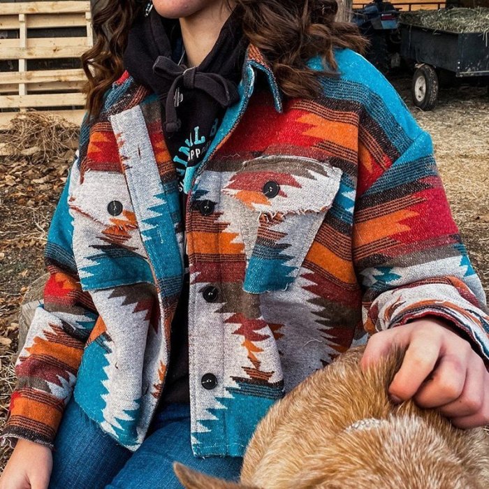 Vintage Western Style Tribal Outerwear