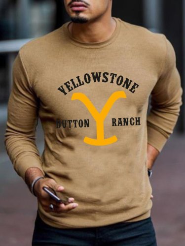 Fashion printed crew neck Pullover sweatshirt for men