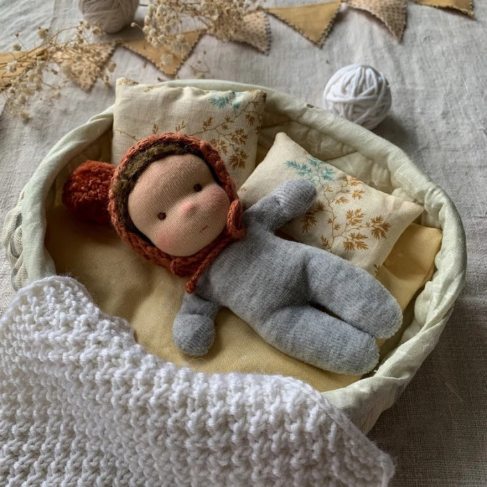 🎁The Best Gift for Her-Artist Handmade Waldorf Tiny Pocket Baby Doll👧
