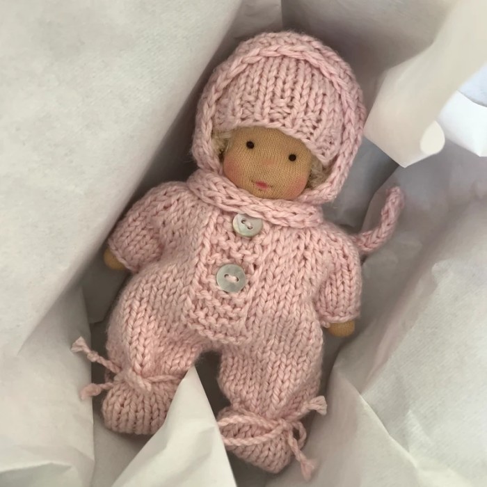 🎁The Best Gift for Her-Artist Handmade Waldorf Tiny Pocket Baby Doll👧